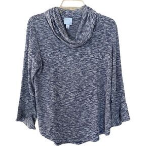 DB Sunday Blue and White 3/4 Length Sleeve Blouse